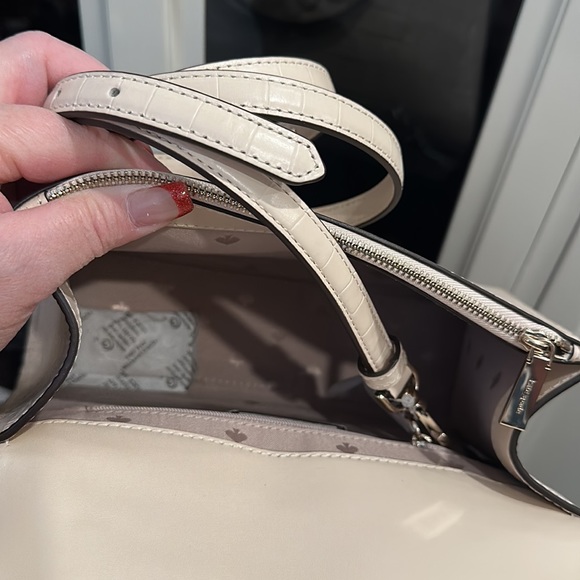 KATE SPADE New York Croc Embossed Leather Top Handle Satchel in Bone, NWT - Picture 10 of 16